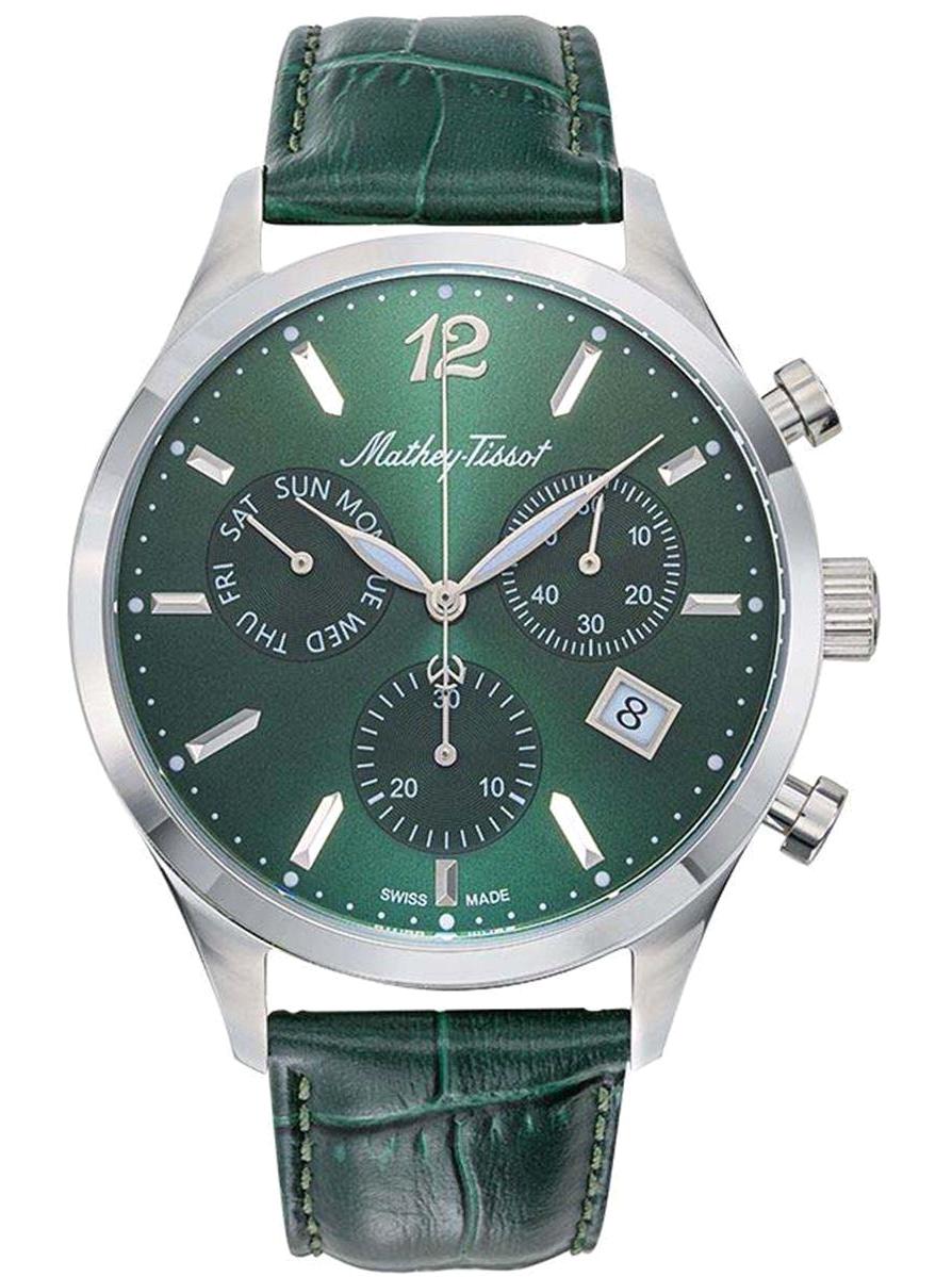 Tissot H411CHALV Pusulalı Takvimli 44 mm Yeşil Deri Kordon Analog Erkek Kol Saati