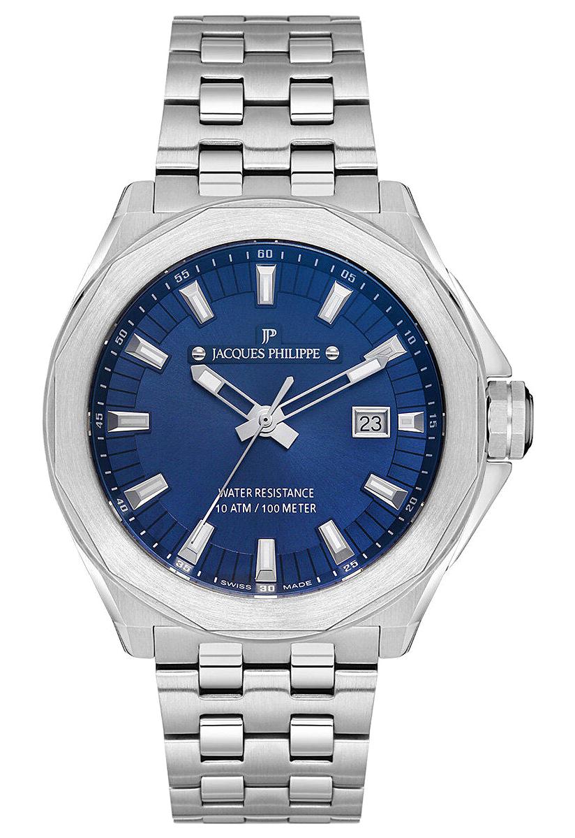 Jacques Philippe JPQGS291336 Takvimli 43 mm Çelik Kordon Analog Erkek Kol Saati