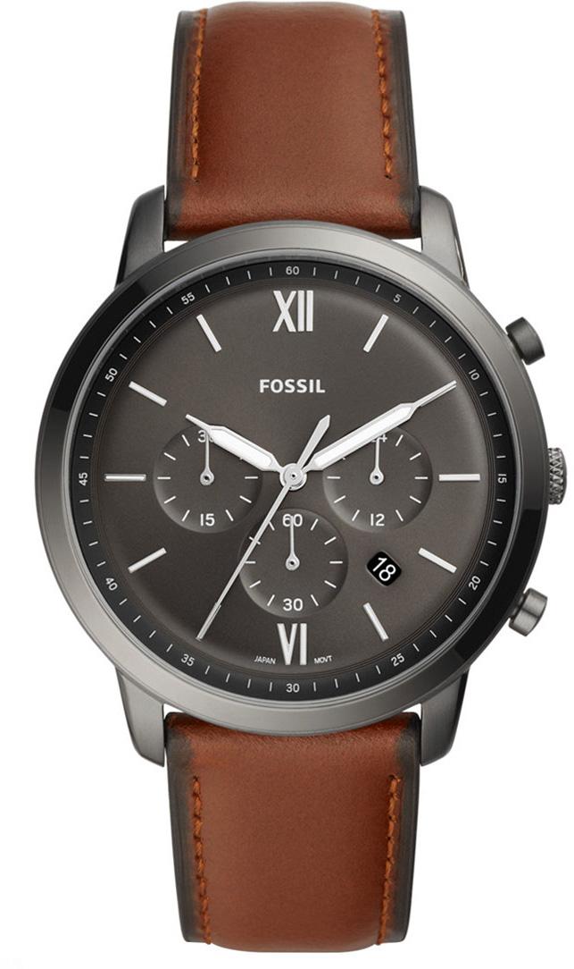 Fossil FFS5512 Takvimli 44 mm Kahverengi Deri Kordon Analog Erkek Kol Saati