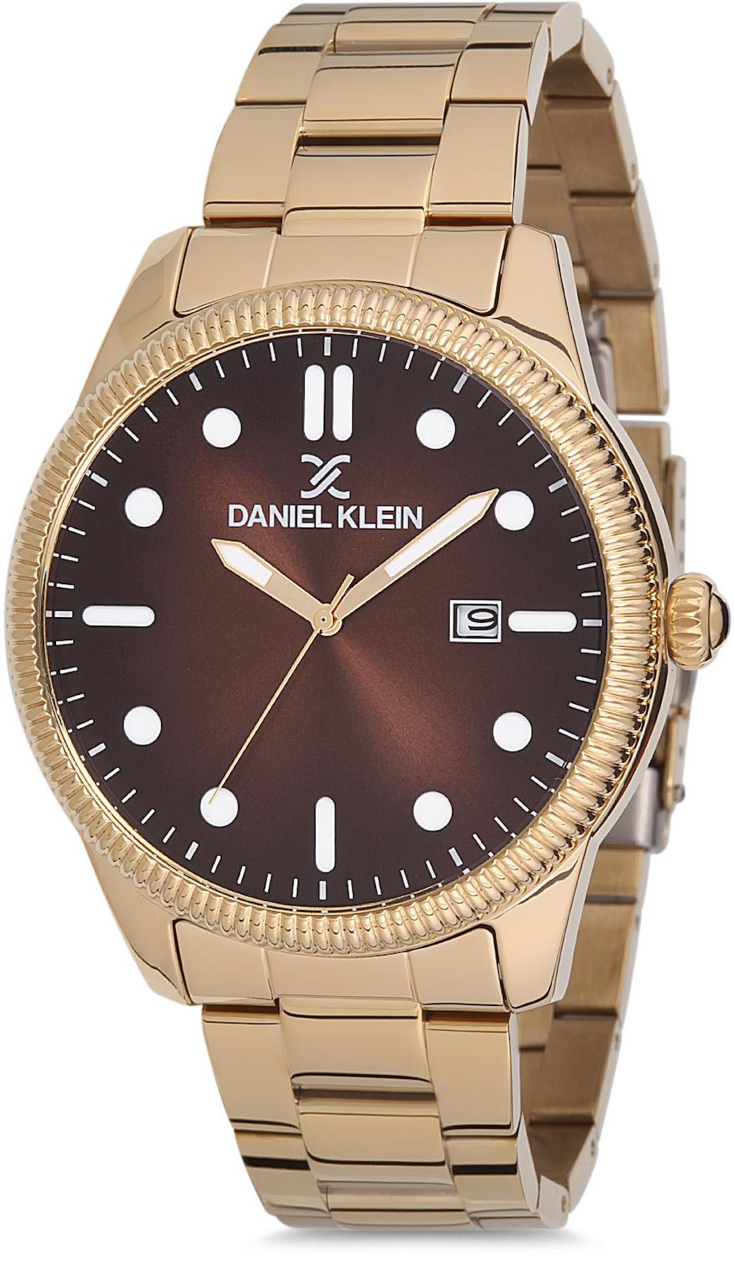 Daniel Klein DK.1.12576.6 Takvimli 42 mm Altın Çelik Kordon Analog Erkek Kol Saati