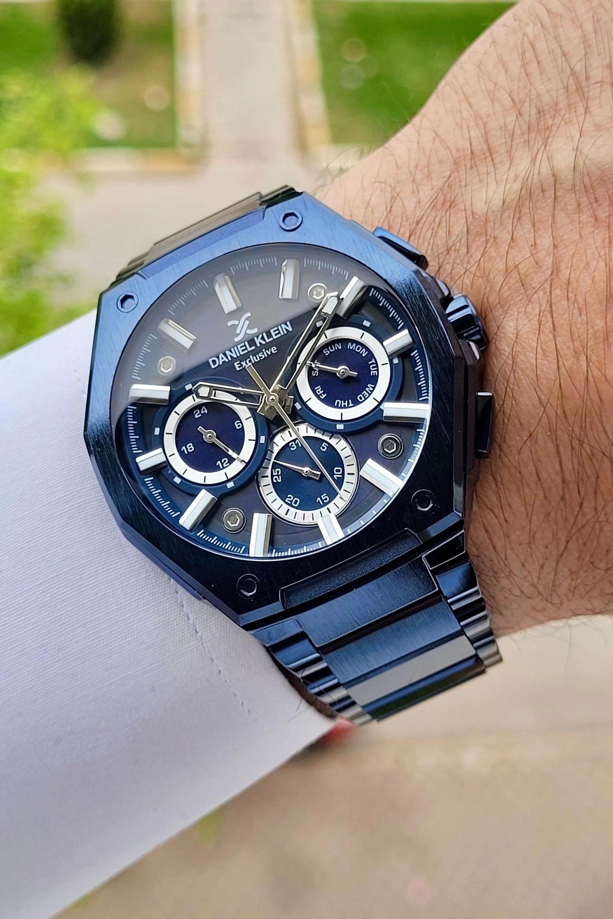 Daniel Klein DKISTE1139 Takvimli 42 mm Lacivert Çelik Kordon Analog Erkek Kol Saati