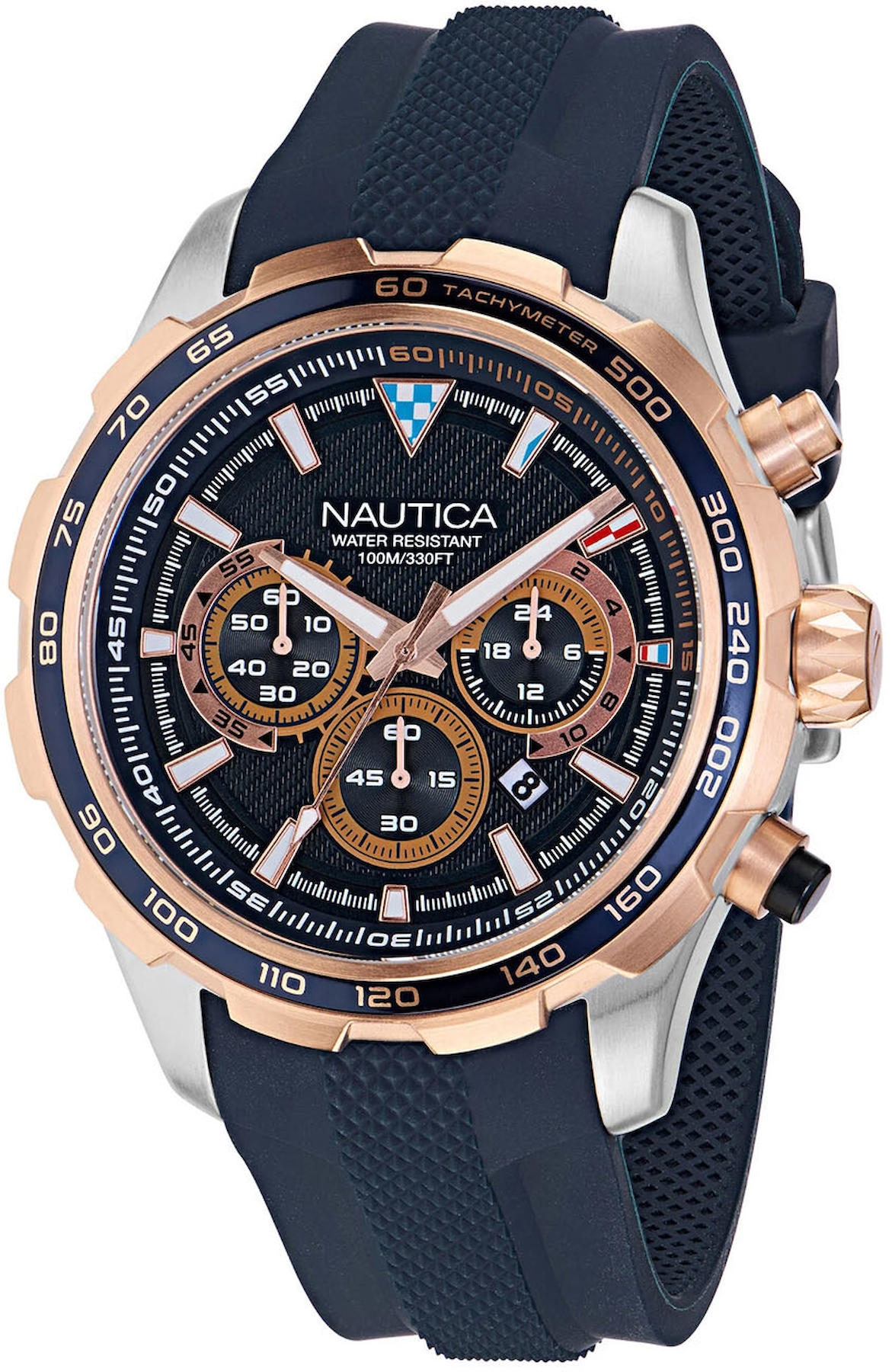 Nautica NAPNSF304 Takvimli 46 mm Lacivert Silikon Kordon Analog Kol Saati