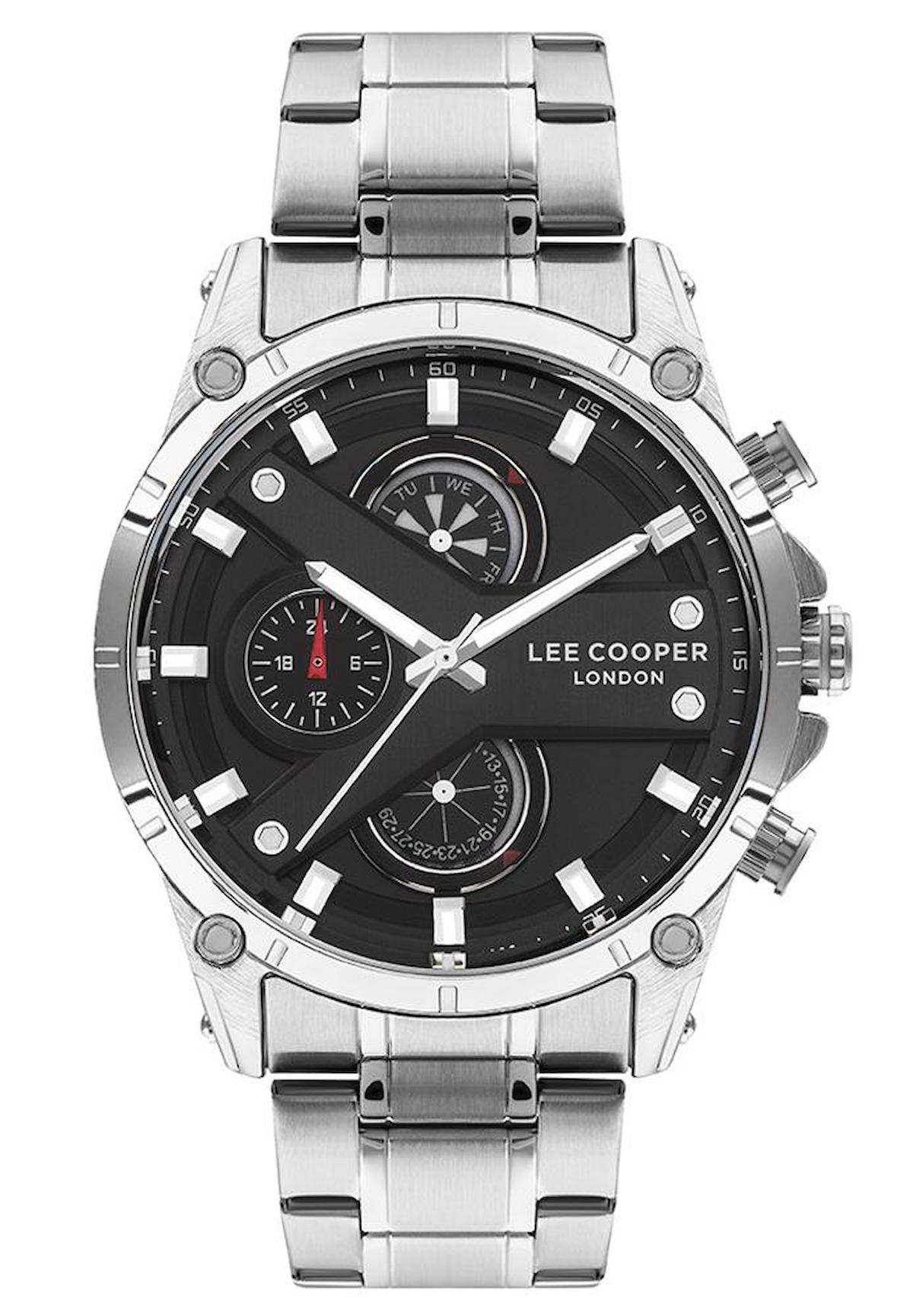 Lee Cooper LC07637.350 Takvimli Metal Kordon Analog Erkek Kol Saati