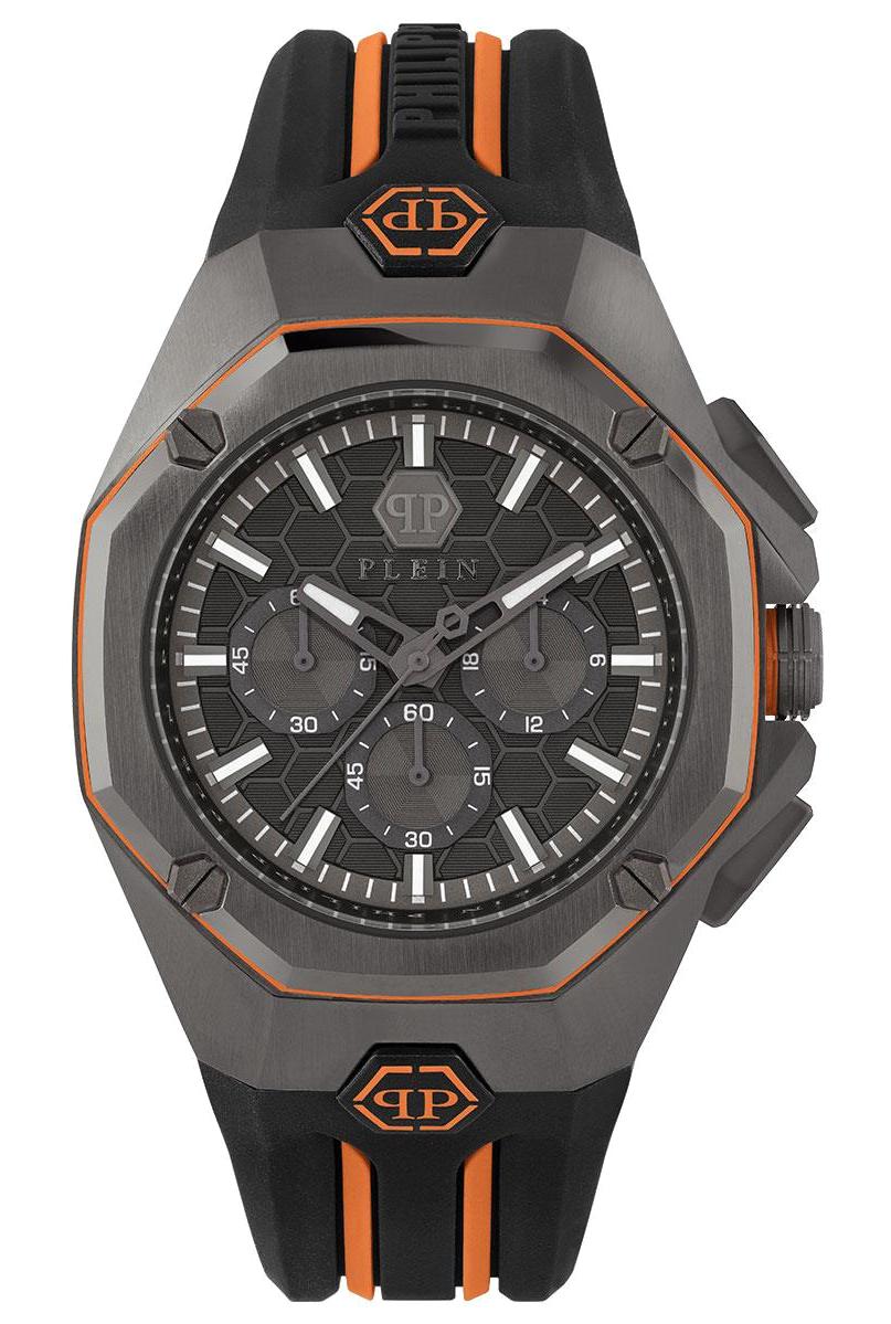 Philipp Plein PWTBA0523 Takvimli 45 mm Siyah Silikon Kordon Analog Erkek Kol Saati