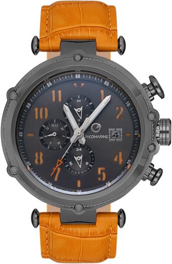 Pacomarine PM.61102.12 Takvimli 50 mm Turuncu Deri Kordon Analog Kol Saati