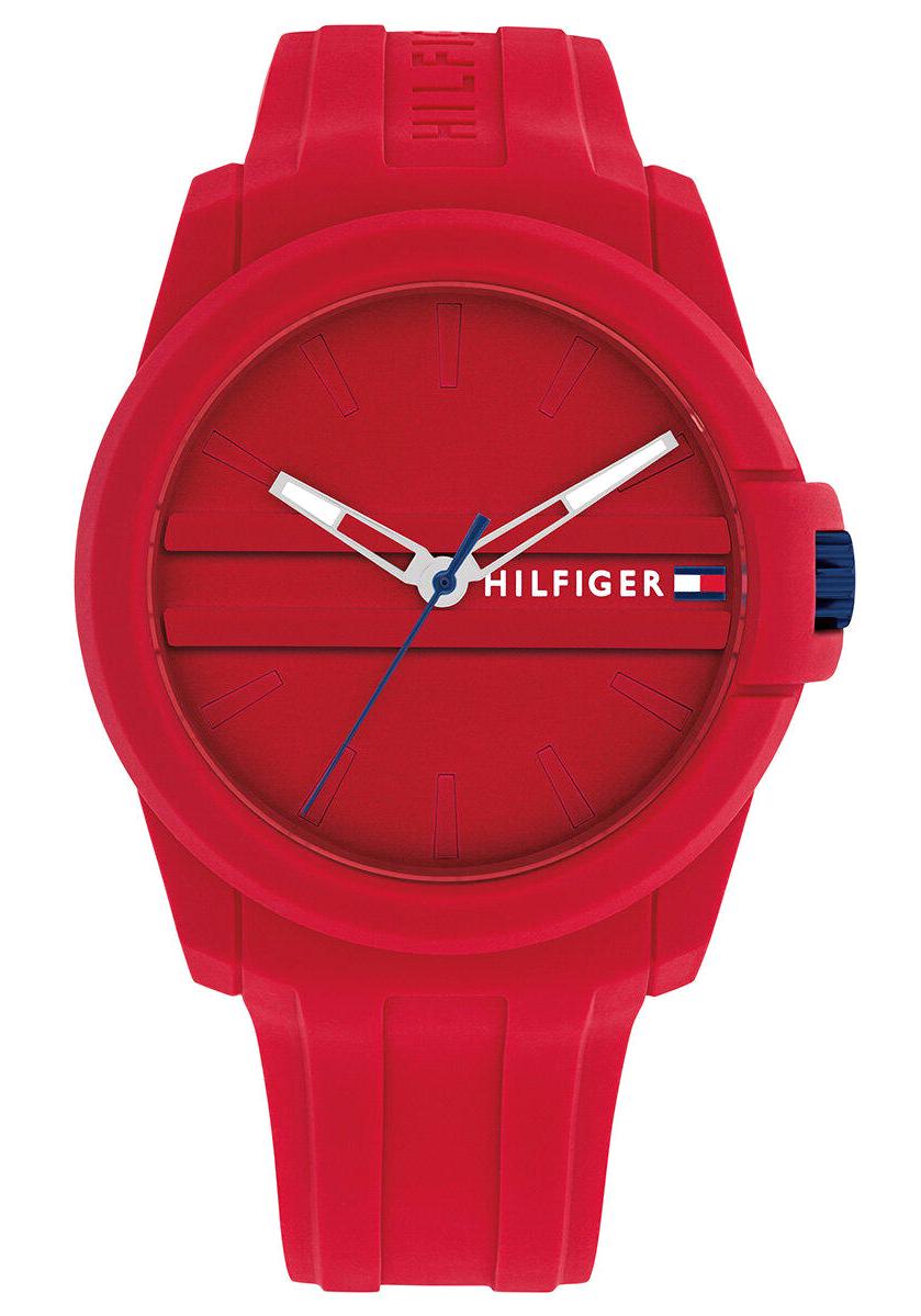 Tommy Hilfiger TH1710598 Takvimli 44 mm Kırmızı Silikon Kordon Analog Erkek Kol Saati
