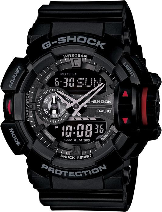 Casio GA-400-1B Takvimli 39 mm Siyah Silikon Kordon Analog Kol Saati