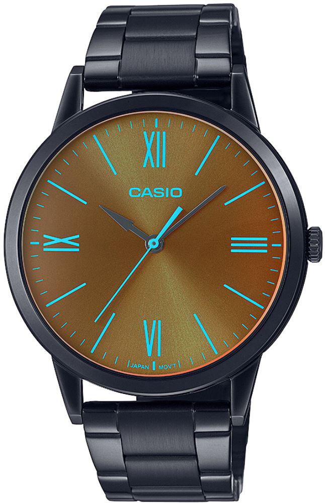 Casio MTP-E600B-1B Takvimli Siyah Çelik Kordon Analog Kol Saati