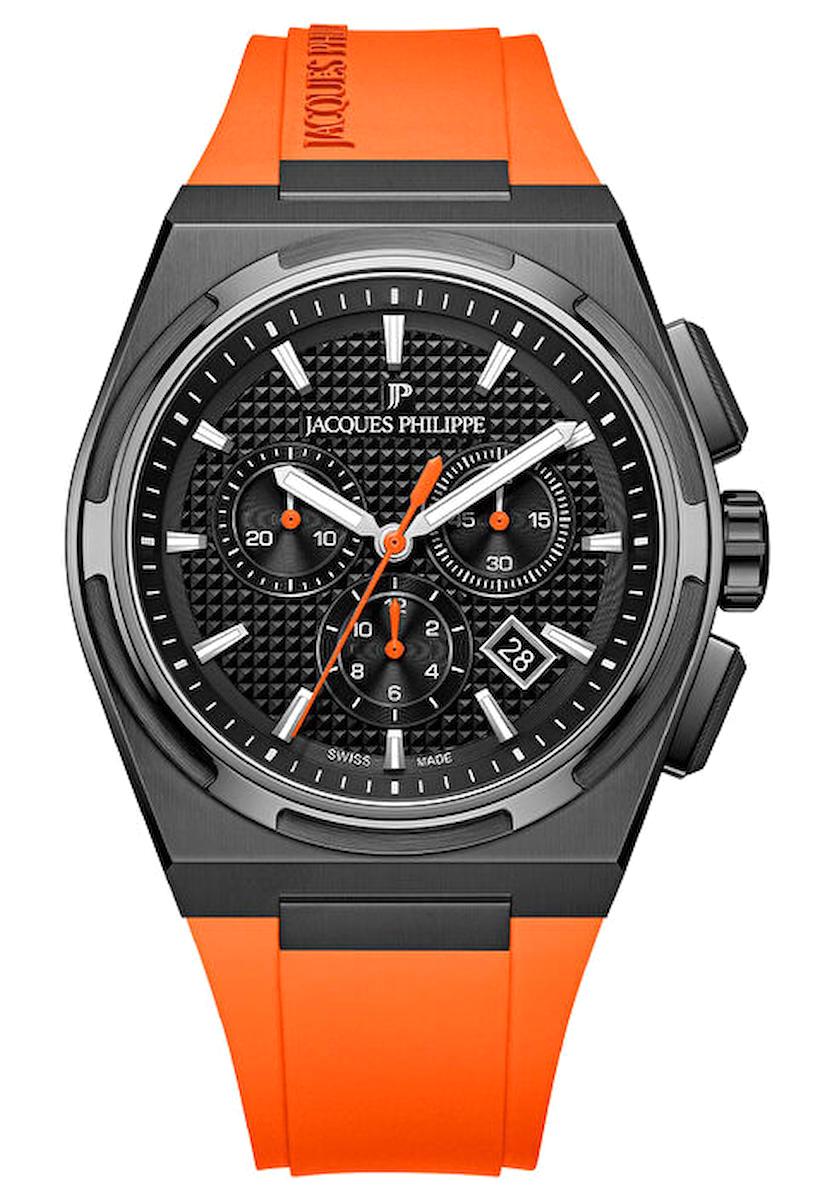 Jacques Philippe JPQGC41841XO Pusulalı Takvimli 42 mm Turuncu Çelik Kordon Analog Erkek Kol Saati