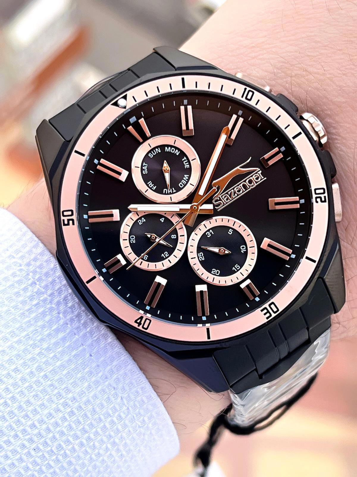 Slazenger SL.2245.2.05 Takvimli 48 mm Çelik Kordon Analog Erkek Kol Saati