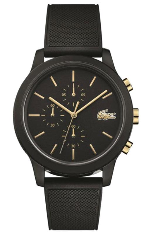 Lacoste LAC2011012 Takvimli Siyah Silikon Kordon Analog Erkek Kol Saati
