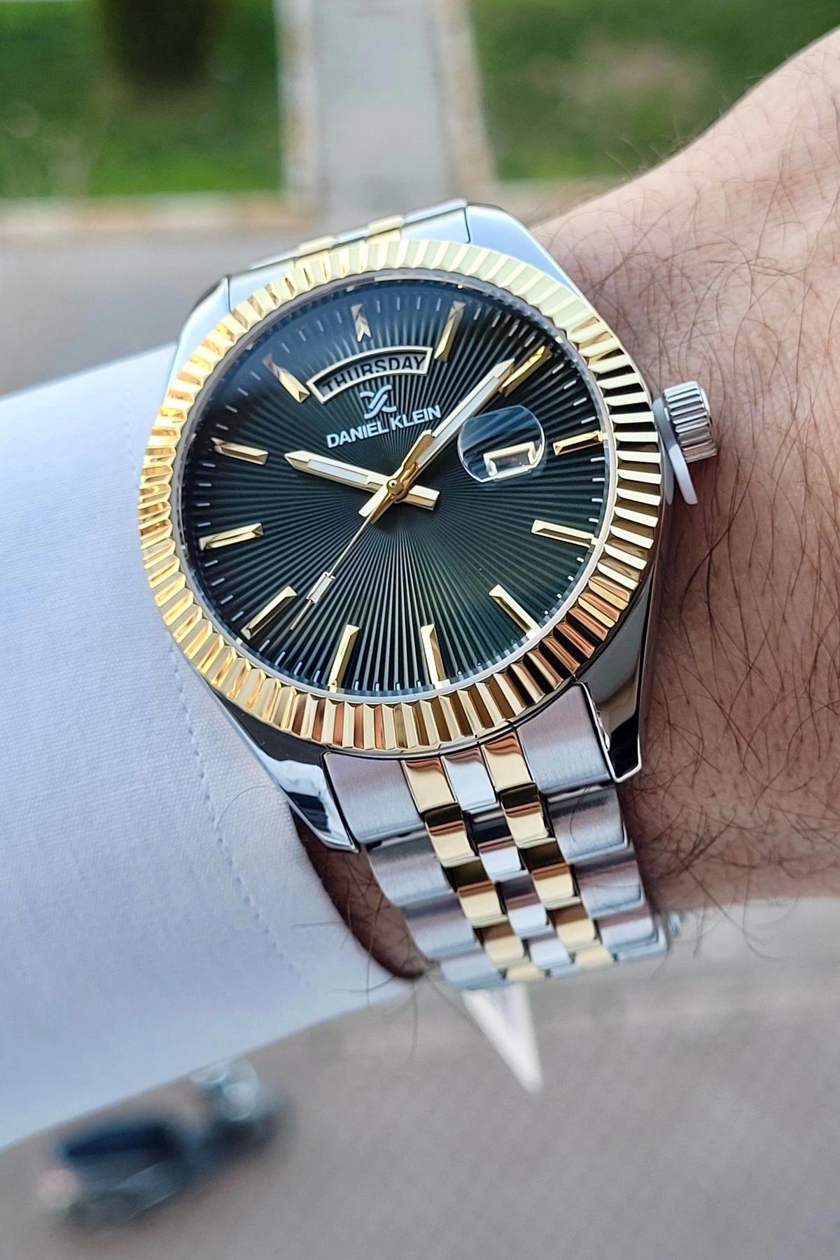 Daniel Klein DKISTE1012 Takvimli 43 mm Altın-Çelik Kordon Analog Erkek Kol Saati