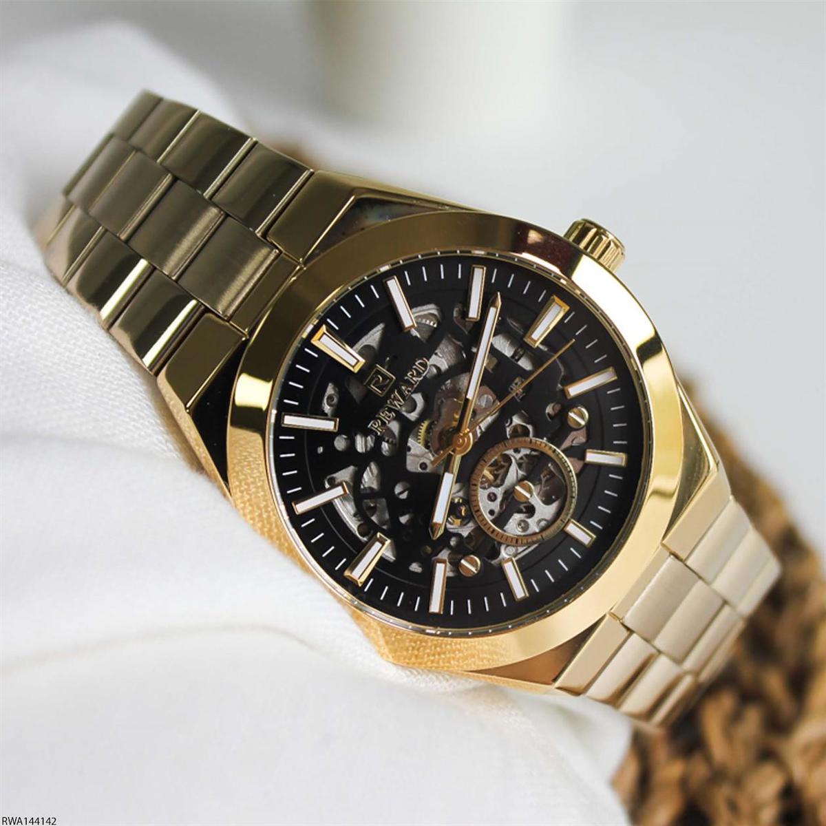 Reward RWA144142 43 mm Altın Çelik Kordon Analog Erkek Kol Saati