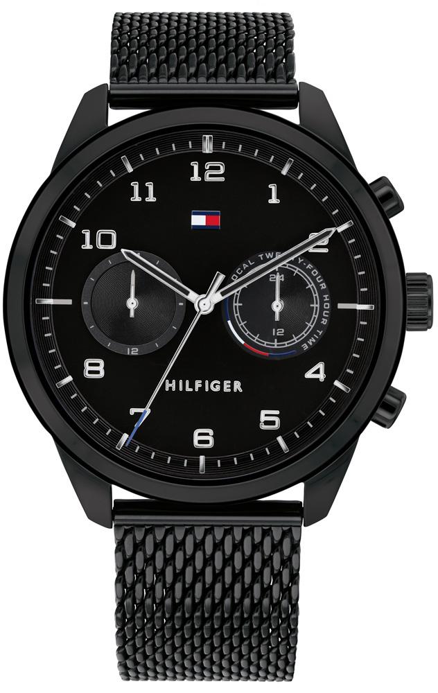 Tommy Hilfiger TH1791787 Takvimli 44 mm Siyah Çelik Kordon Analog Erkek Kol Saati