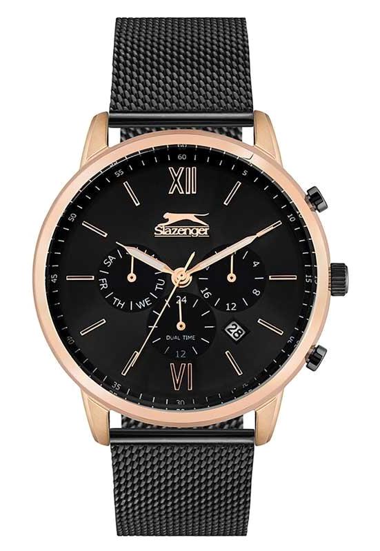 Slazenger SL.09.1737.2.03 Takvimli 45 mm Siyah Çelik Kordon Analog Erkek Kol Saati
