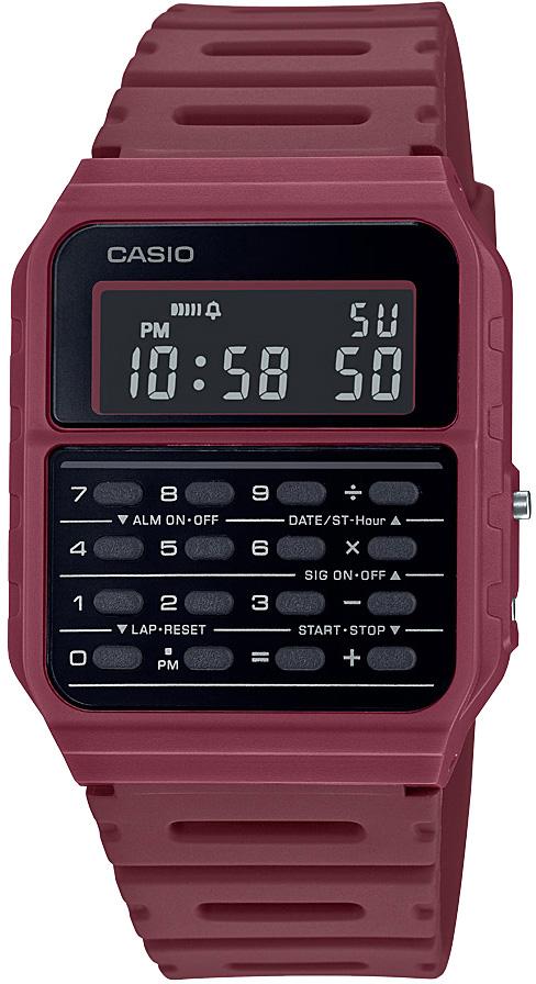 Casio CA-53WF-4BDF Takvimli 34.4 mm Bordo Plastik Kordon Dijital Erkek Kol Saati