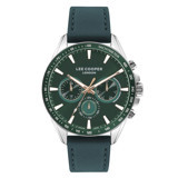 Lee Cooper LC07598.377 Takvimli 44 mm Yeşil Deri Kordon Analog Erkek Kol Saati