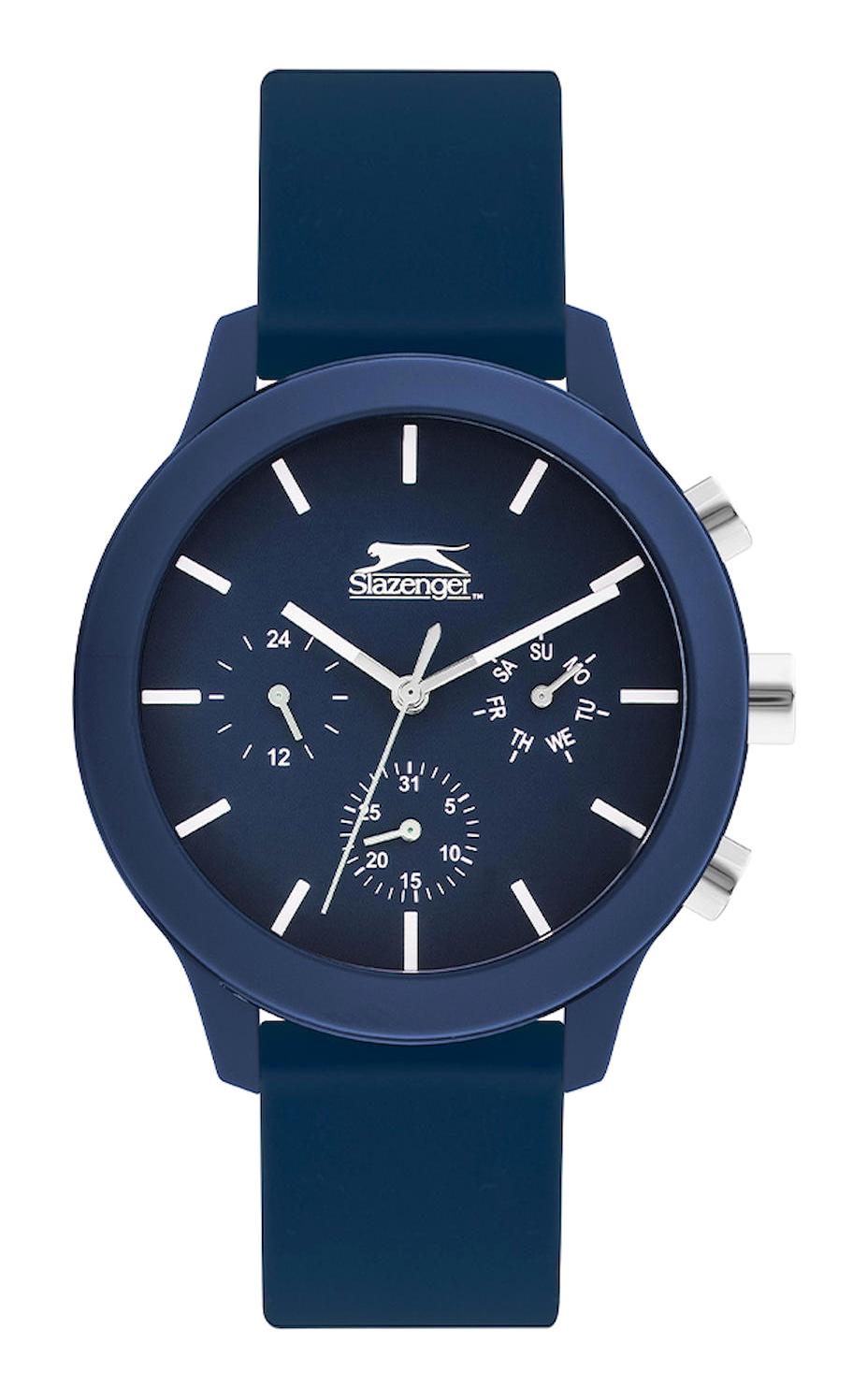 Slazenger SL.09.2201.2.03 Takvimli 44 mm Lacivert Plastik Kordon Analog Kol Saati