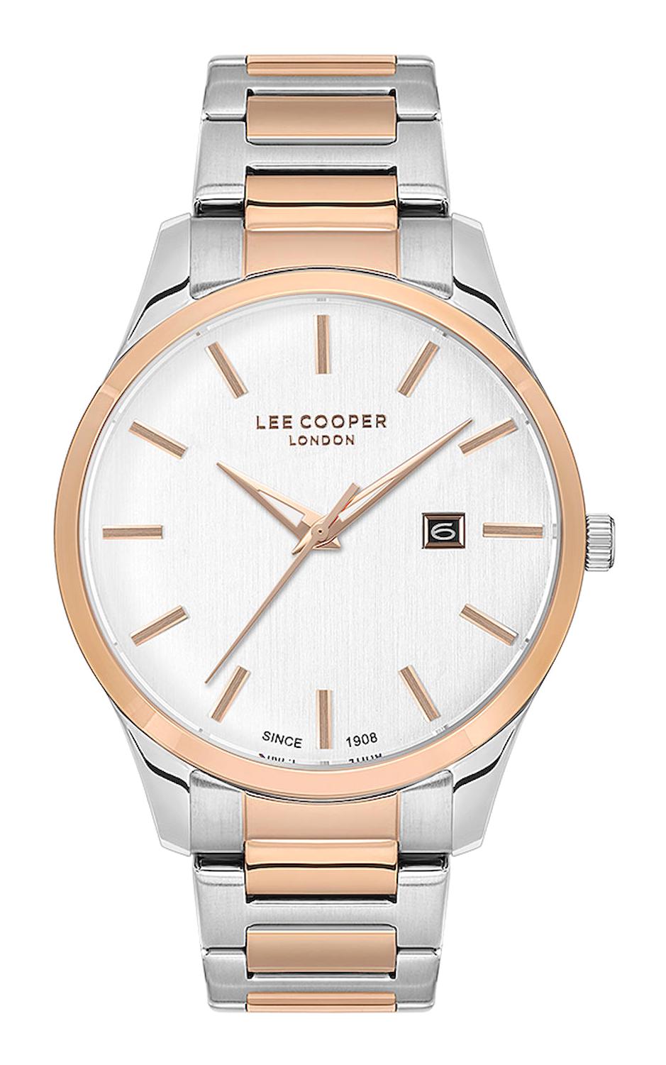 Lee Cooper LC07621.530 Takvimli 44 mm Altın-Çelik Kordon Analog Erkek Kol Saati