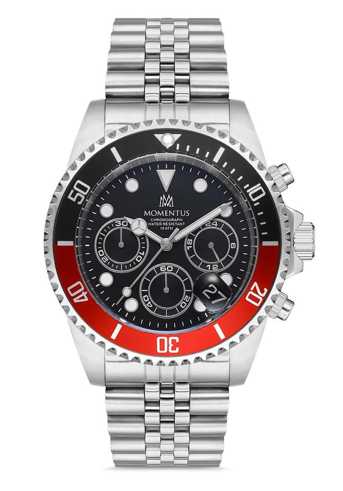 Momentus SM362T-04SB Takvimli 44 mm Çelik Kordon Analog Erkek Kol Saati