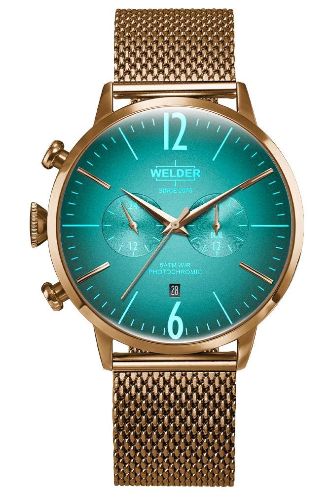 Welder Watch WWRC443 Pusulalı Takvimli 45 mm Altın Çelik Kordon Analog Erkek Kol Saati