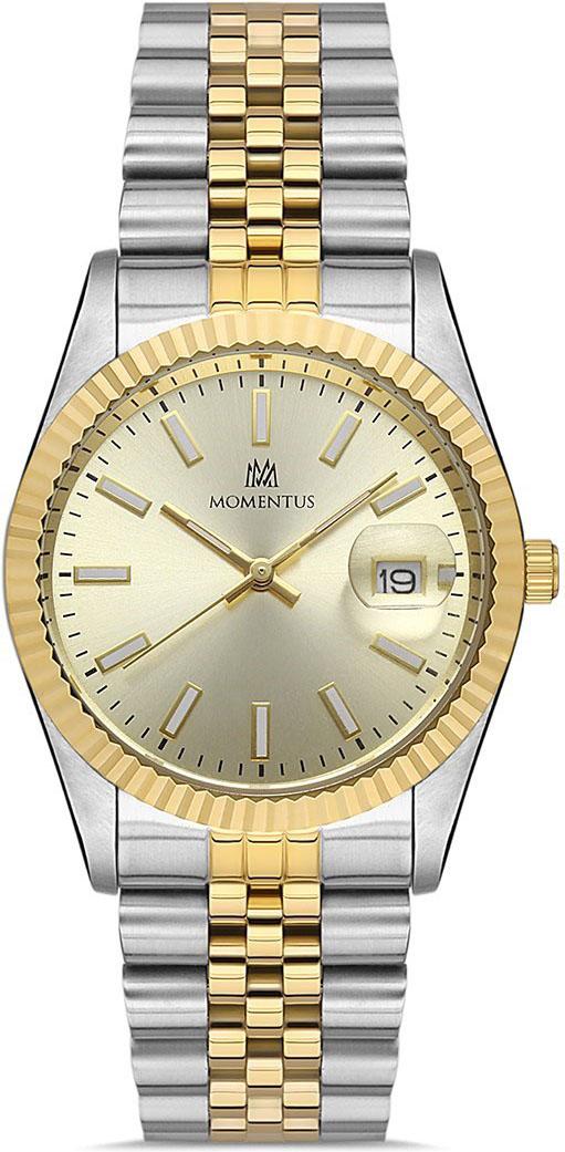 Momentus CW131T-08SG Takvimli 44 mm Altın-Çelik Kordon Analog Kol Saati