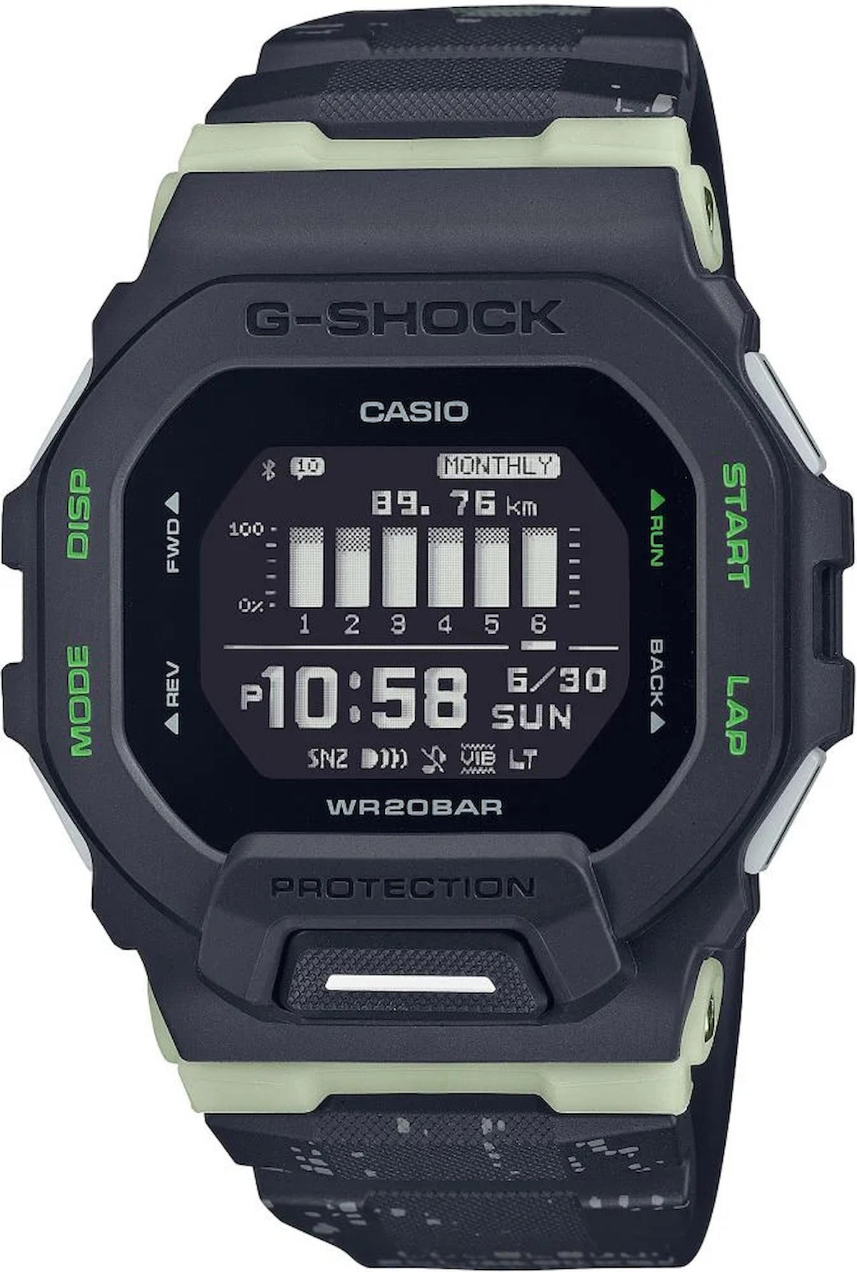 Casio GBD-200LM-1DR Takvimli 46-50 mm Füme Plastik Kordon Analog Erkek Kol Saati