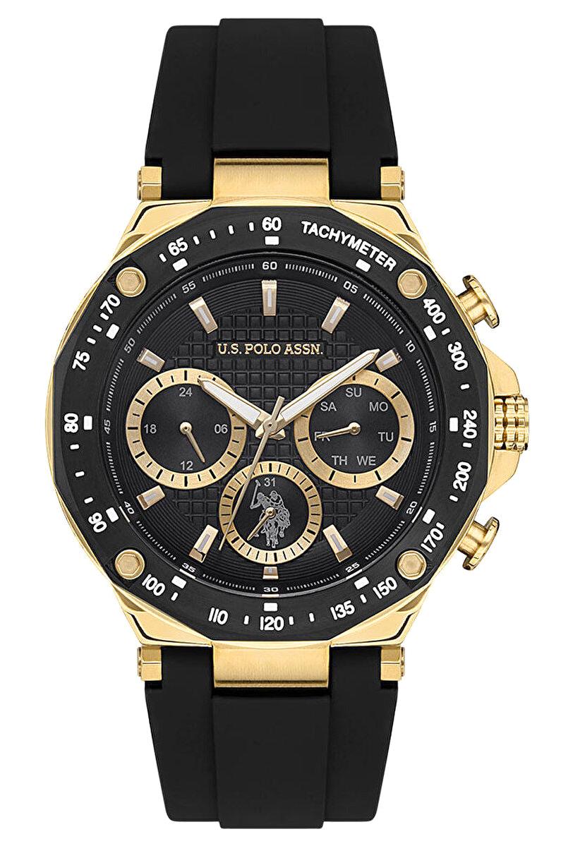 U.S. Polo Assn USPA1076-05 Takvimli 44 mm Siyah Silikon Kordon Analog Erkek Kol Saati