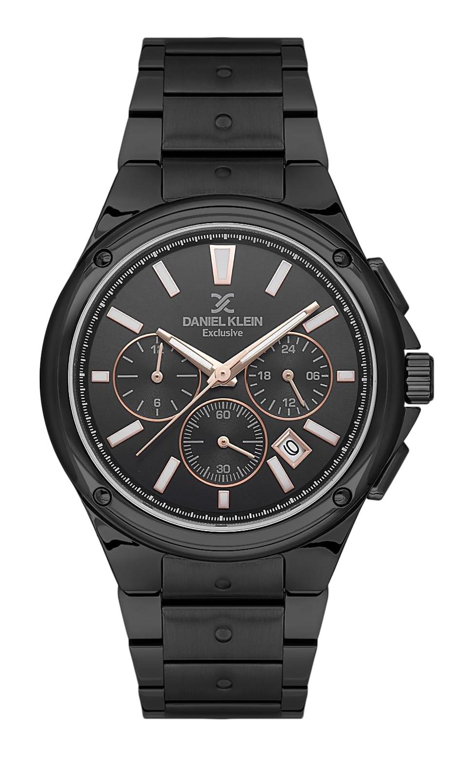 Daniel Klein DK.1.13746-6 Takvimli Siyah Çelik Kordon Analog Erkek Kol Saati