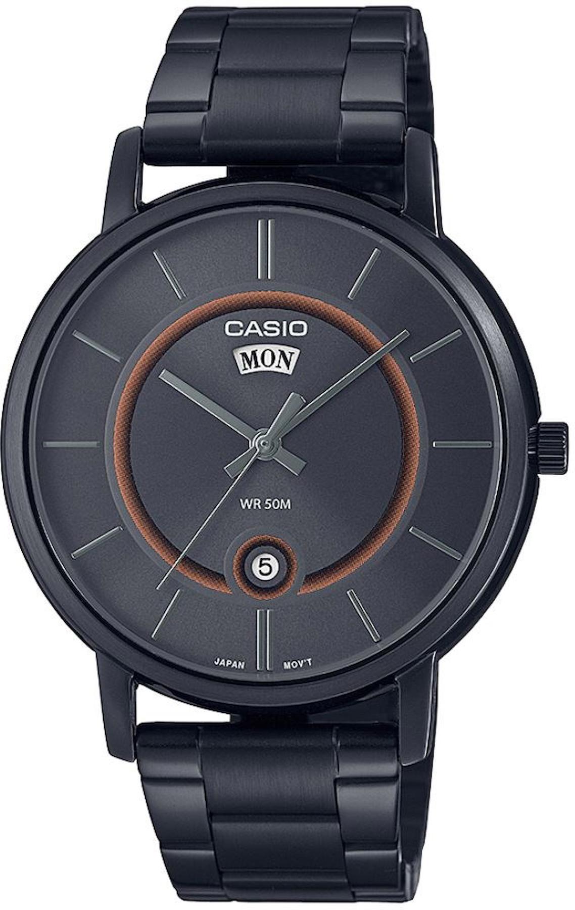 Casio MTP-B120B-8AVDF Takvimli 41 mm Siyah Çelik Kordon Analog Erkek Kol Saati