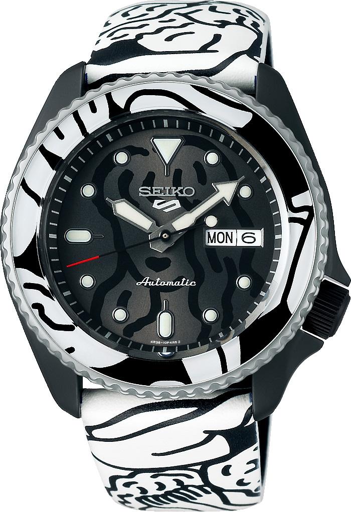 Seiko SRPG43K Takvimli 45 mm Beyaz-Siyah Deri Kordon Analog Kol Saati