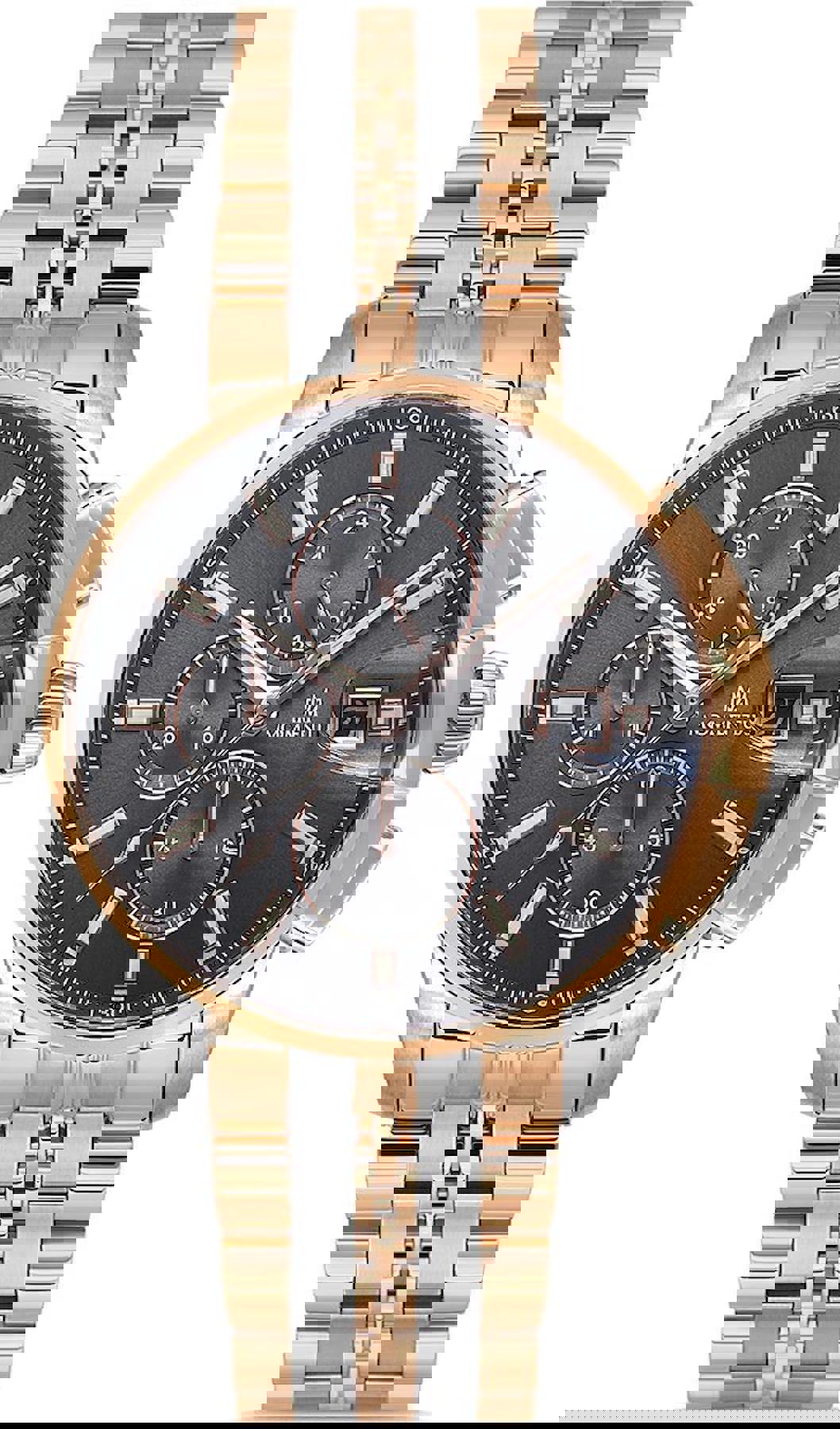 Momentus SM385T-05SR Takvimli 44 mm Altın-Çelik Kordon Analog Erkek Kol Saati