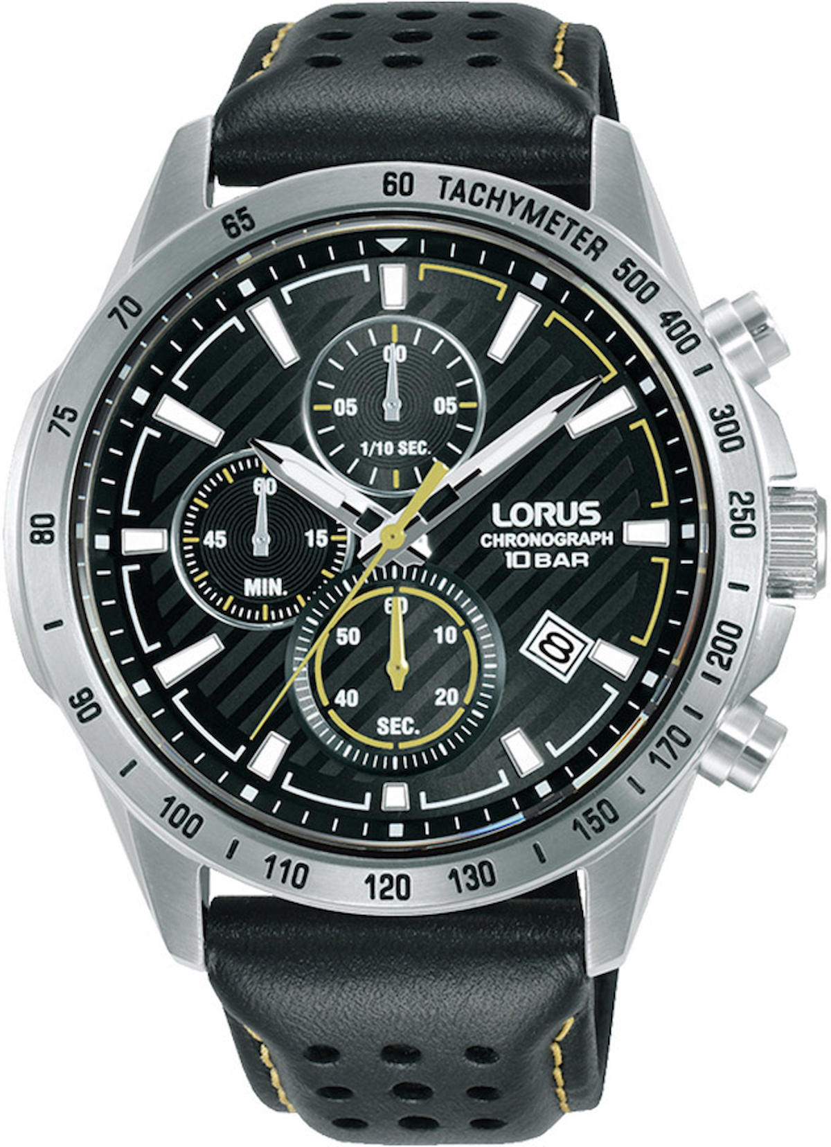 Lorus RM301JX9 Takvimli 43 mm Gri Deri Kordon Analog Erkek Kol Saati