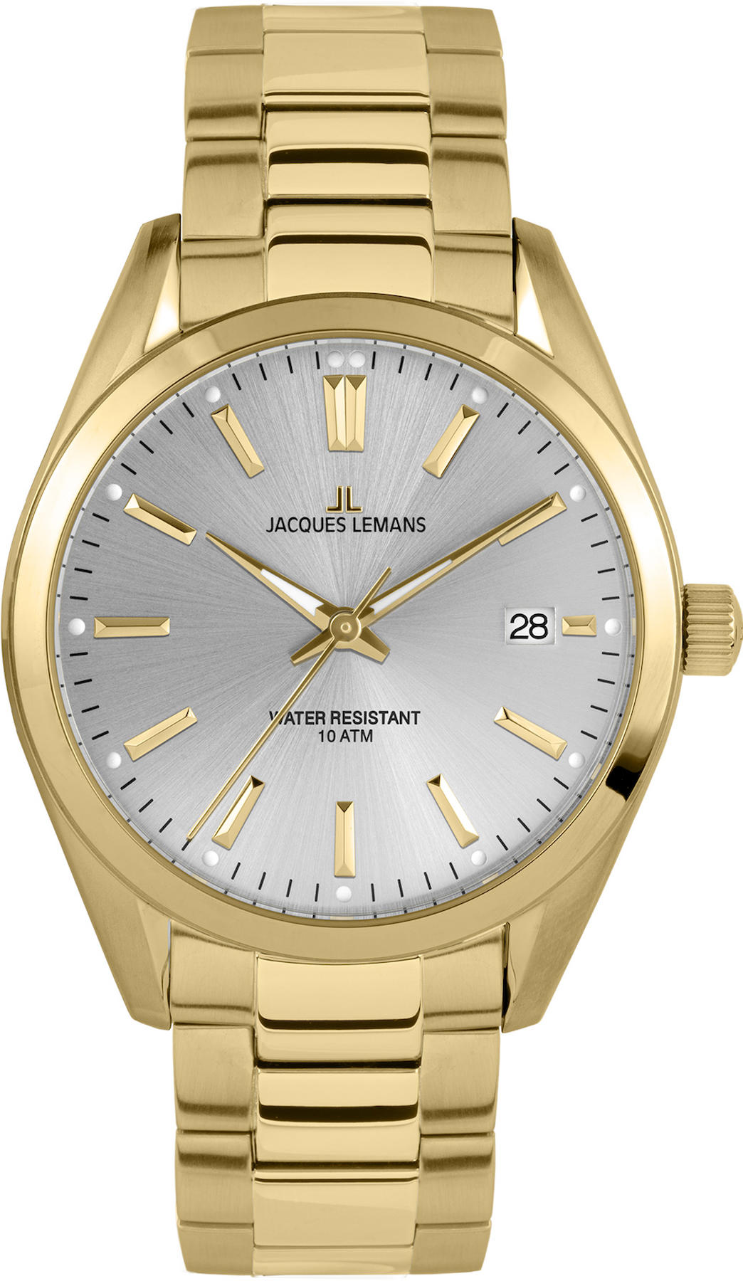 Jacques Lemans 1-1859K Takvimli 40 mm Altın Çelik Kordon Analog Kol Saati