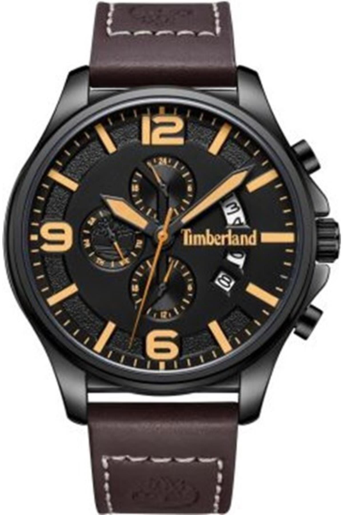 Timberland TDWGF2183201 Takvimli 44 mm Kahverengi Deri Kordon Analog Erkek Kol Saati