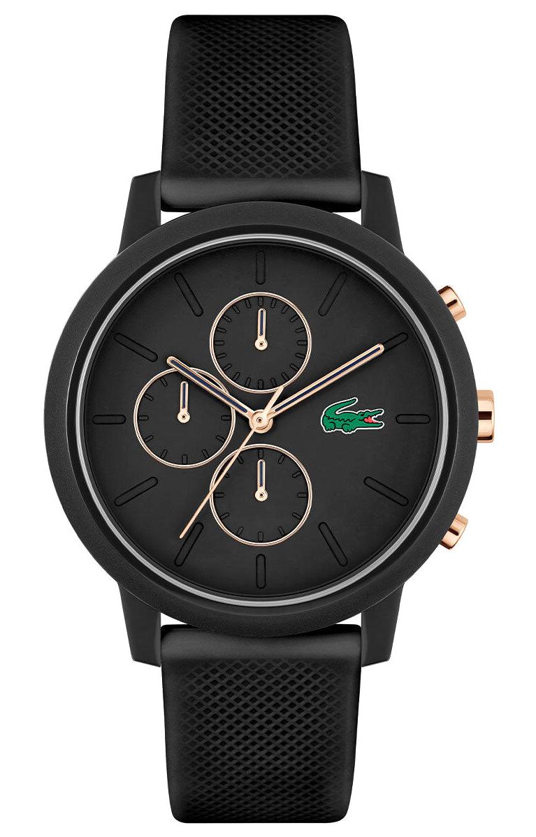 Lacoste LAC2011247 Takvimli 43 mm Siyah Silikon Kordon Analog Kol Saati