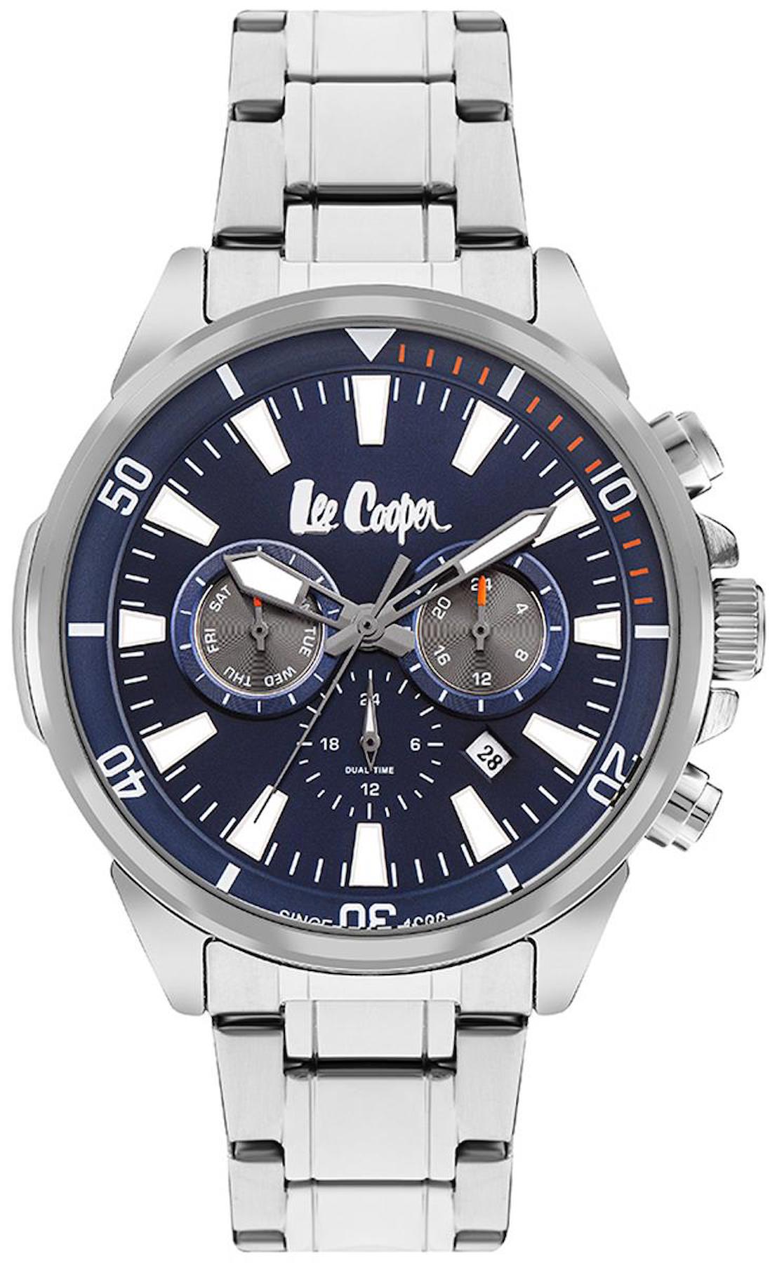 Lee Cooper LC07846.390 Takvimli Metal Kordon Analog Erkek Kol Saati