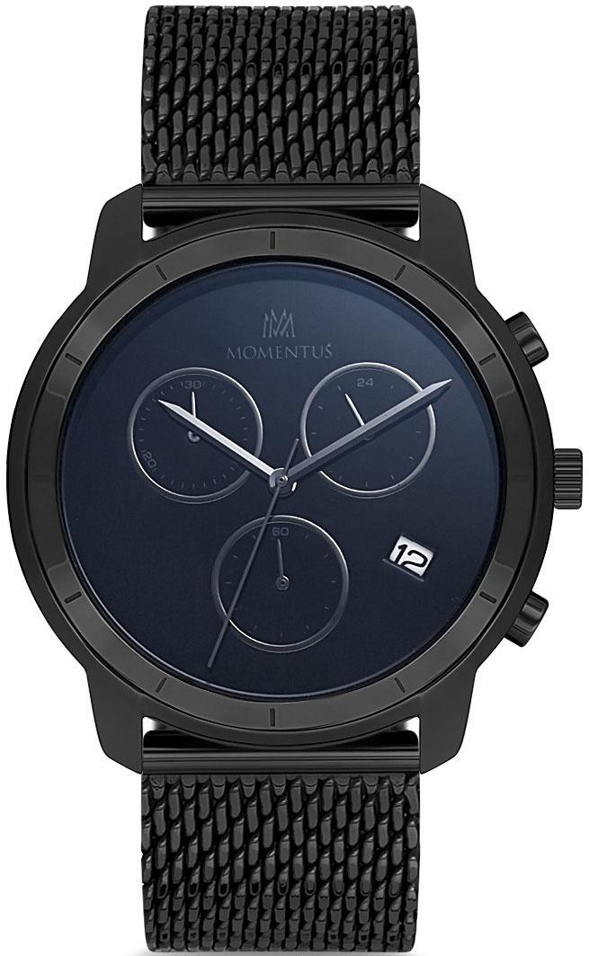 Momentus CC286B-04SN Takvimli 44 mm Siyah Çelik Kordon Analog Kol Saati