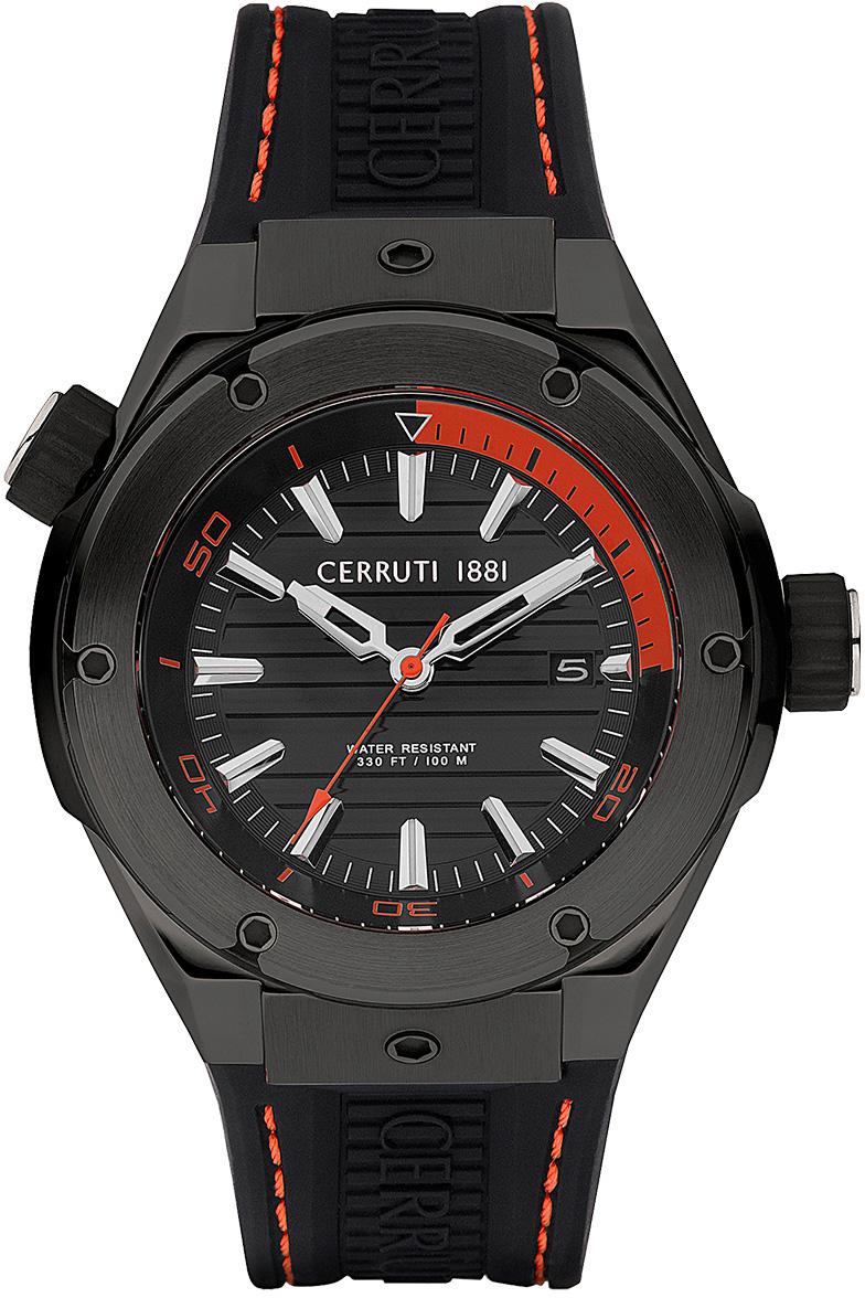 Cerruti 1881 CIWGN2207502 Takvimli 44 mm Siyah Silikon Kordon Analog Erkek Kol Saati