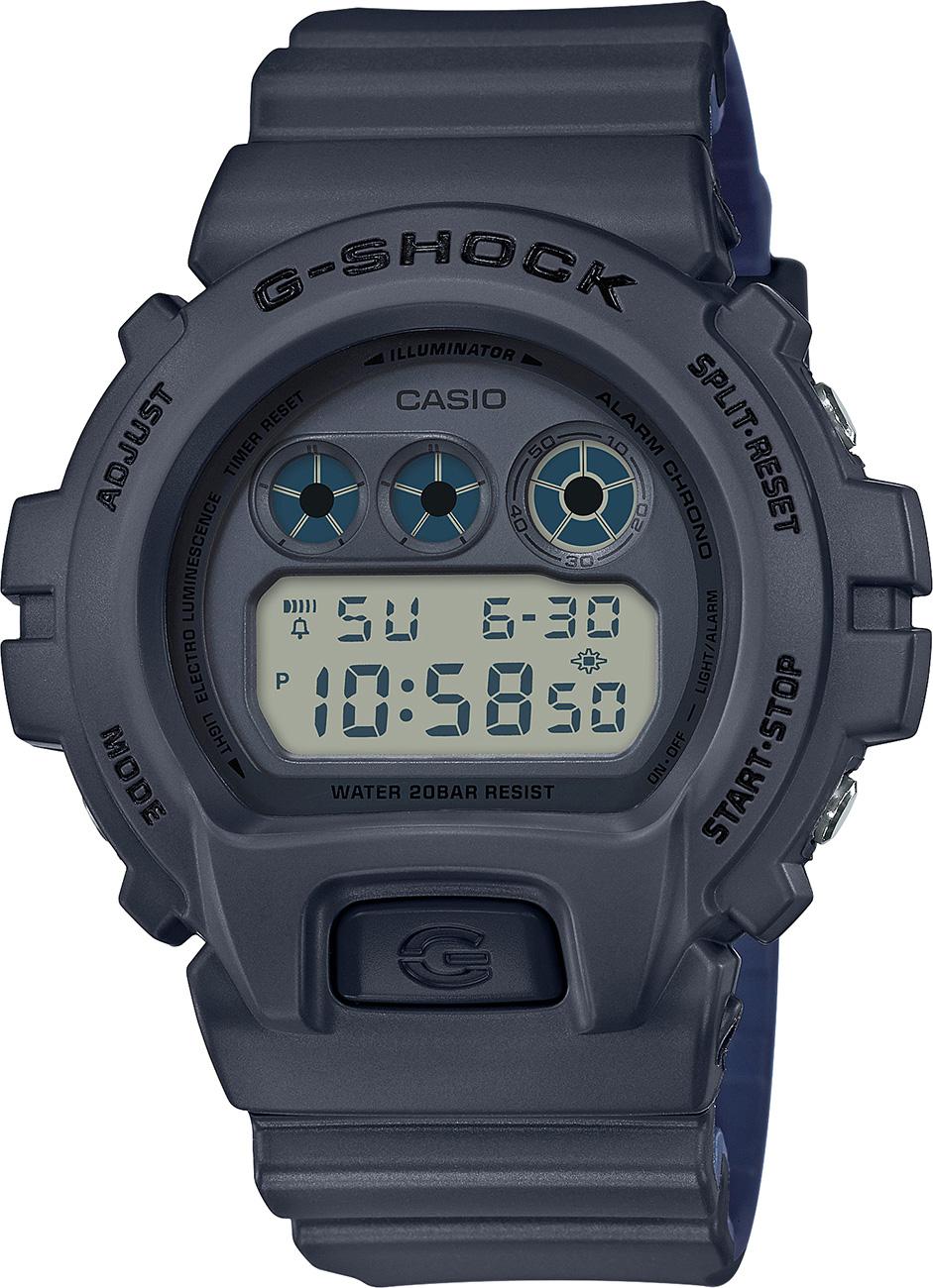 Casio DW-6900LU-8D Takvimli 50 mm Siyah Silikon Kordon Dijital Kol Saati