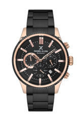 Daniel Klein DKE.1.10589.4 Takvimli 45 mm Siyah Metal Kordon Analog Erkek Kol Saati