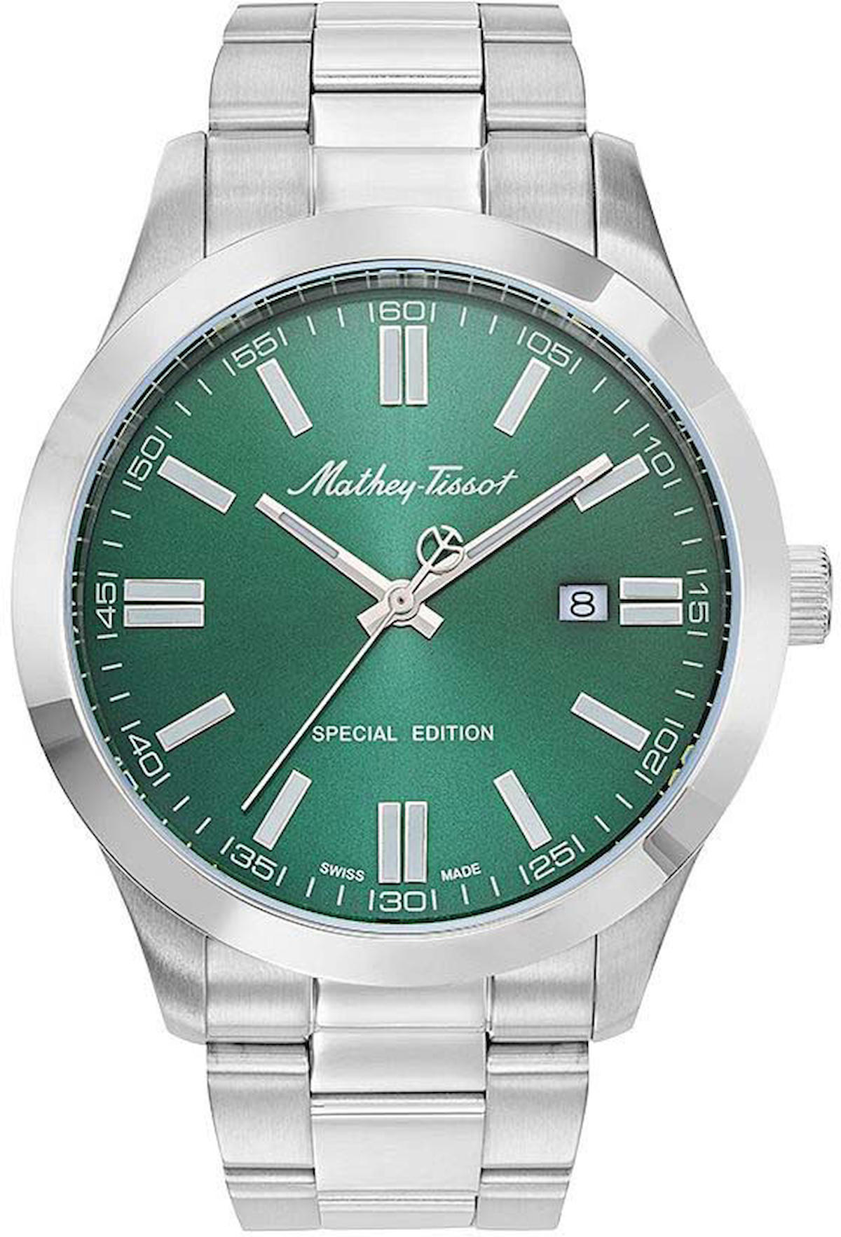 Mathey-Tissot H455VE Takvimli 44 mm Çelik Kordon Analog Kol Saati