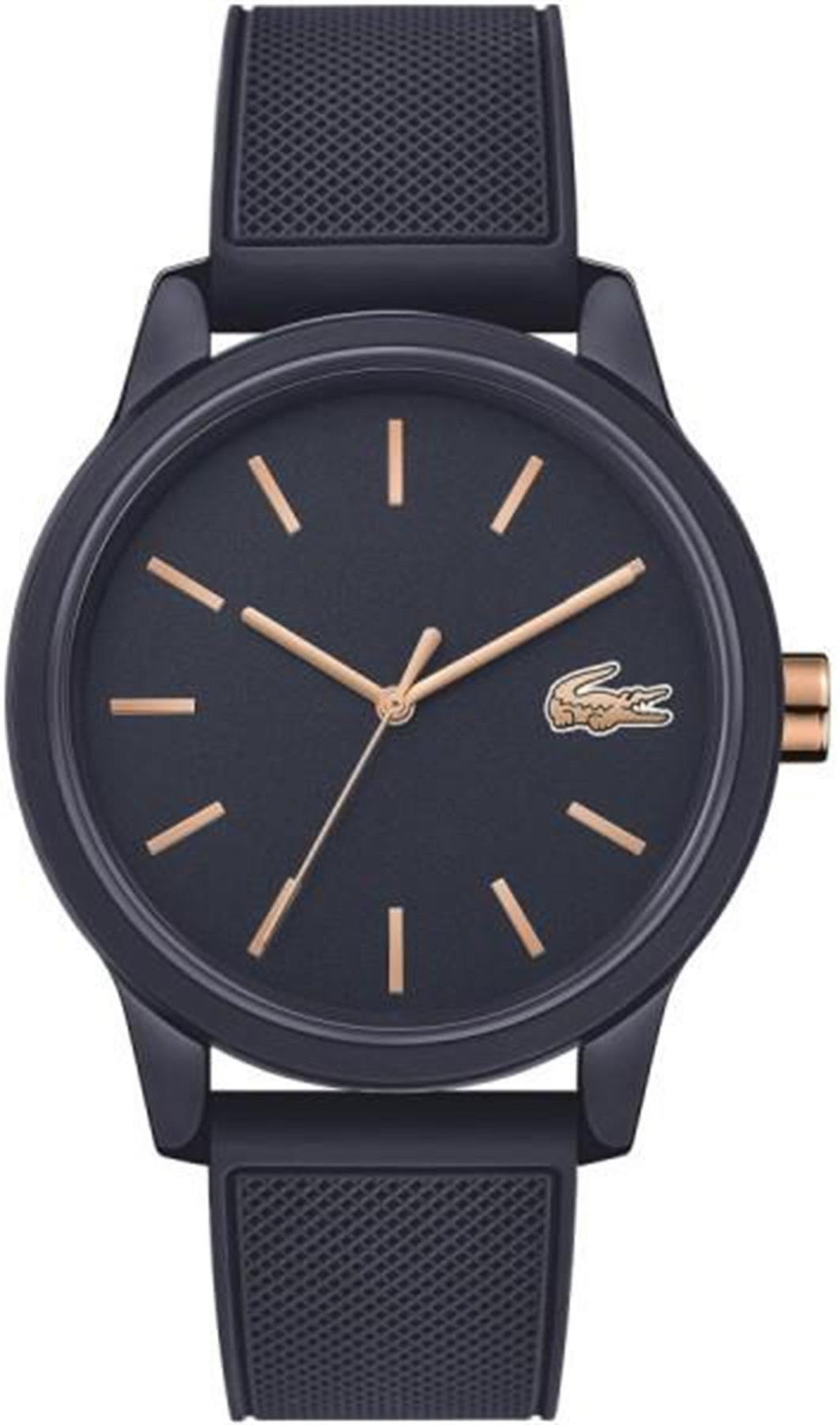 Lacoste LAC2011011 42 mm Siyah Silikon Kordon Analog Erkek Kol Saati