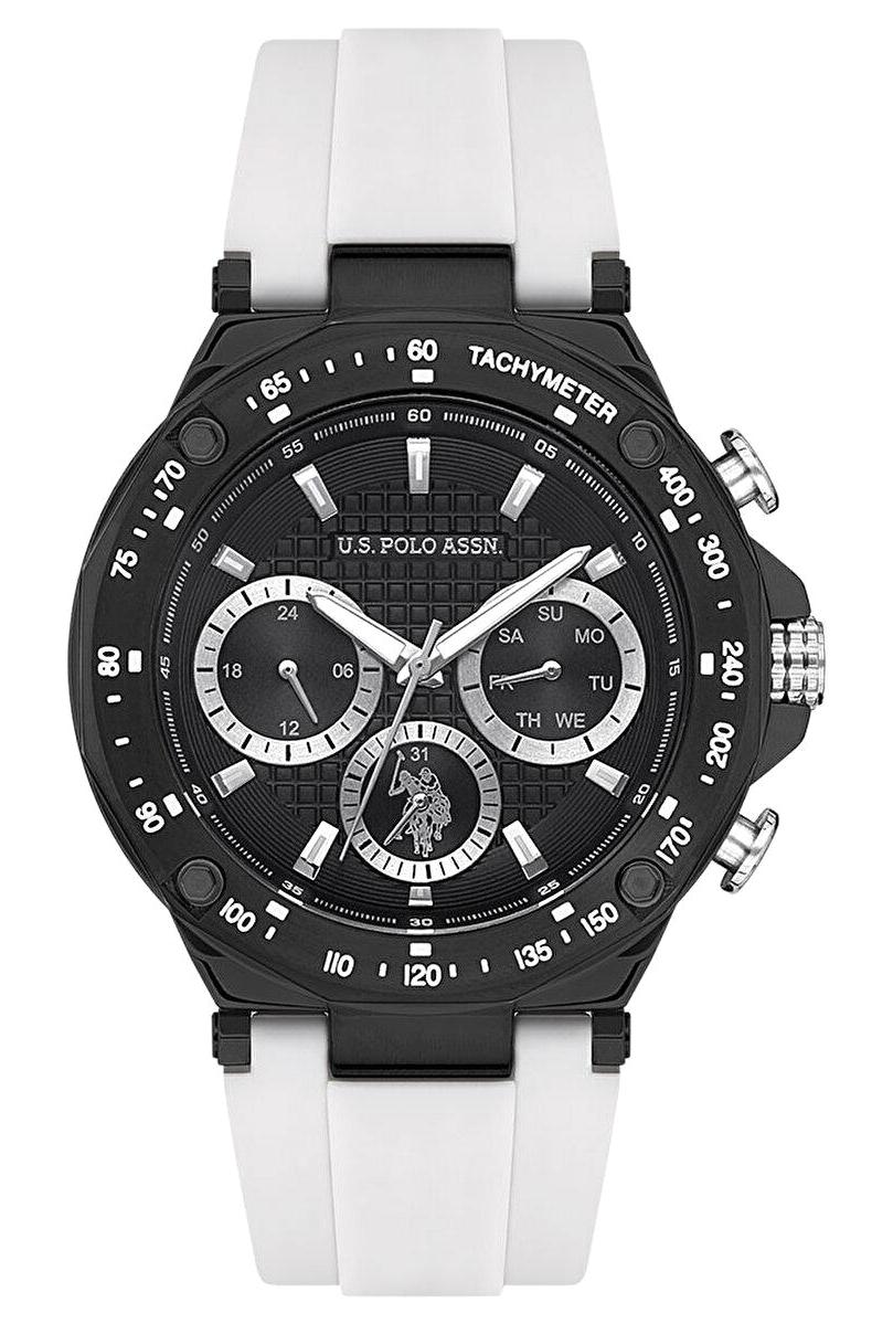 U.S. Polo Assn USPA1076-03 Takvimli 44 mm Beyaz Silikon Kordon Analog Erkek Kol Saati