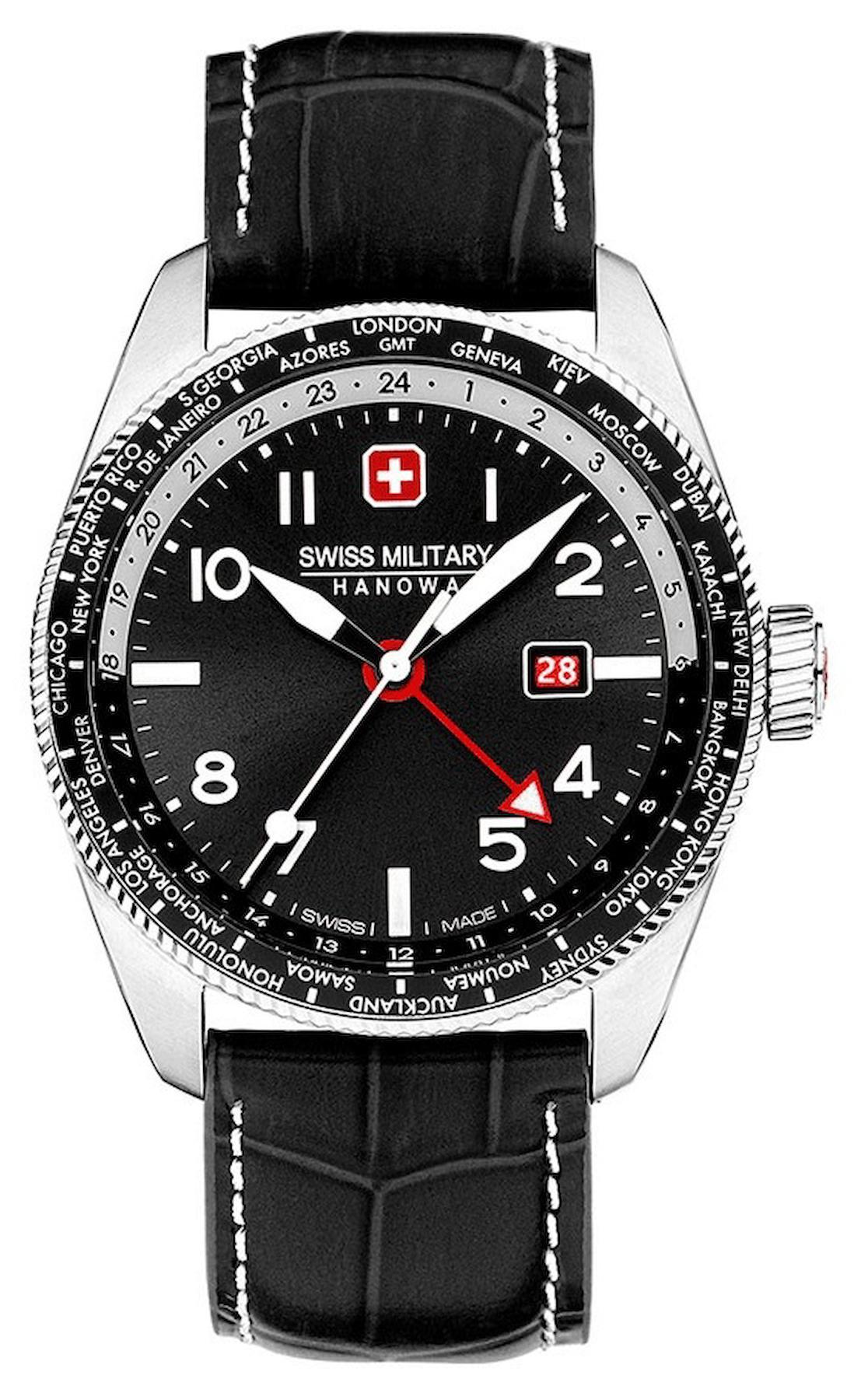 Swiss Military SMWGB0000504 Takvimli 44 mm Siyah Deri Kordon Analog Erkek Kol Saati