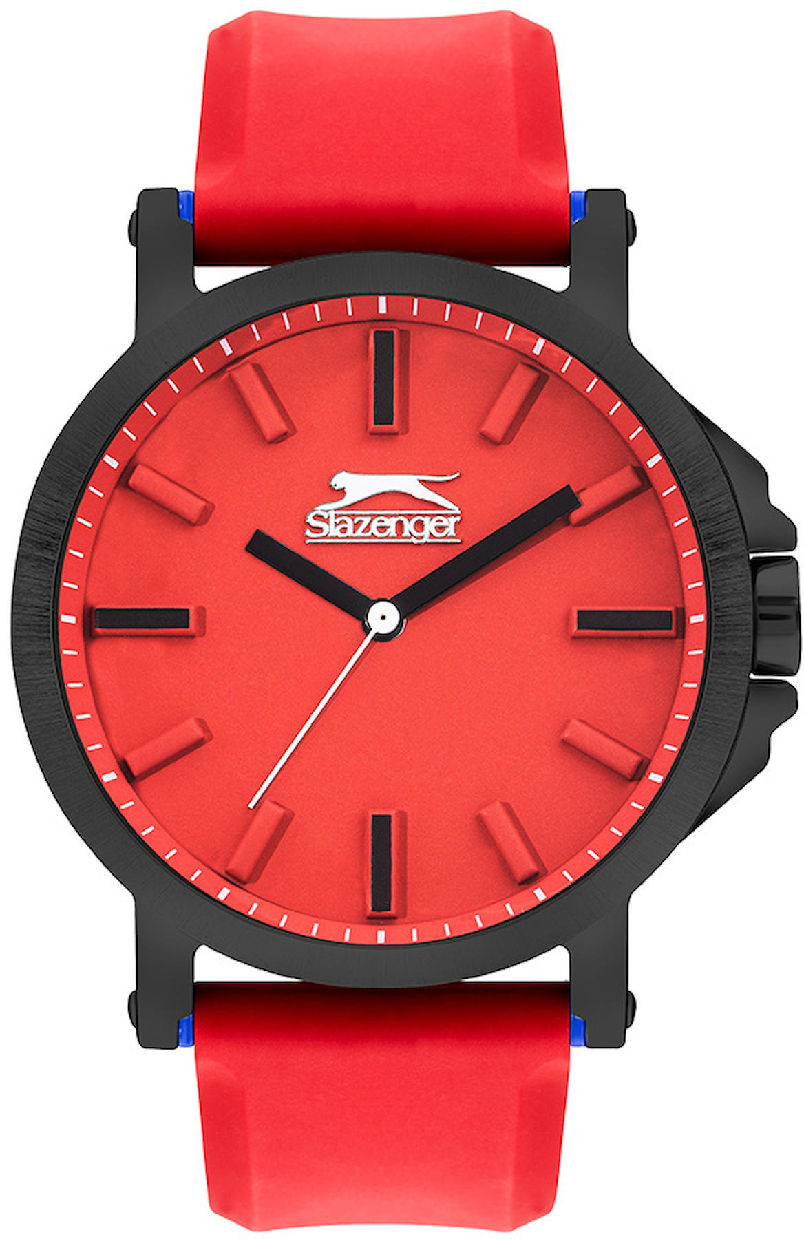 Slazenger SL.09.2220.1.08 56 mm Kırmızı Silikon Kordon Analog Erkek Kol Saati