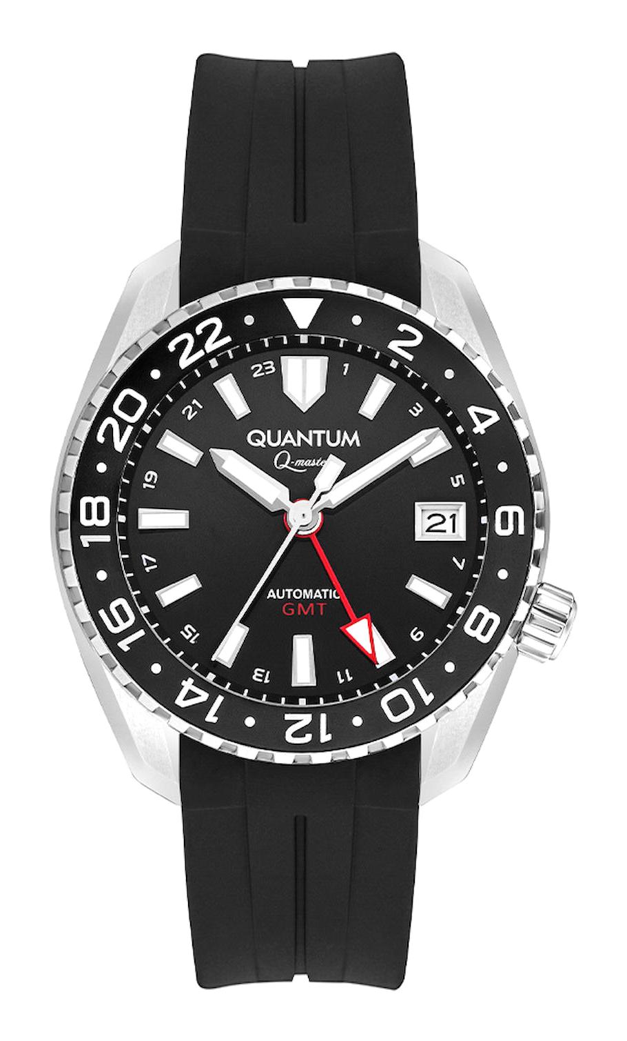 Quantum QMG1105.351 Takvimli 42 mm Siyah Silikon Kordon Analog Erkek Kol Saati