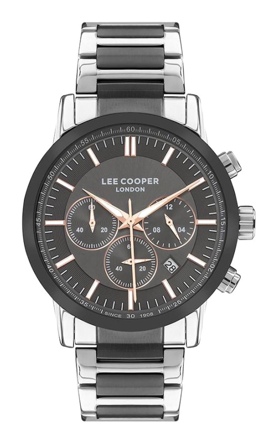 Lee Cooper LC07505.060-NM Takvimli 44 mm Çelik Kordon Analog Erkek Kol Saati