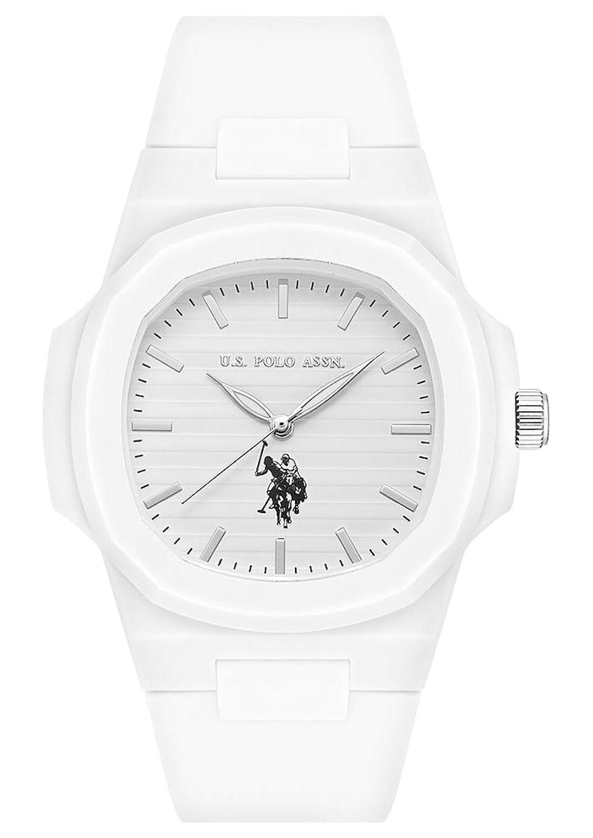 U.S. Polo Assn USPA1050-01 48 mm Beyaz Silikon Kordon Analog Erkek Kol Saati