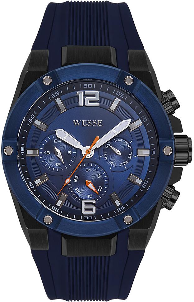 Wesse WWG201609 Pusulalı Takvimli 47 mm Lacivert Silikon Kordon Analog Erkek Kol Saati